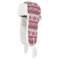Czapka Zimowa W-112C Ciepła uszatka z futerkiem typu jamnik 