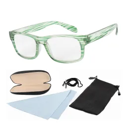 Okulary korekcyjne 89018 Zielone plusy do czytania etui