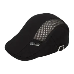 Czarny-kaszkiet-męski-bawełniany-letnia-czapka z regulacją-K185F