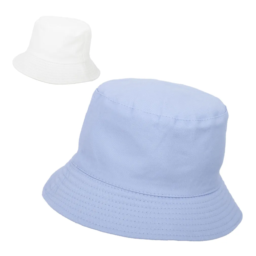 R197A Blue-White Hat Cotton Bilateral Bucket Fishing