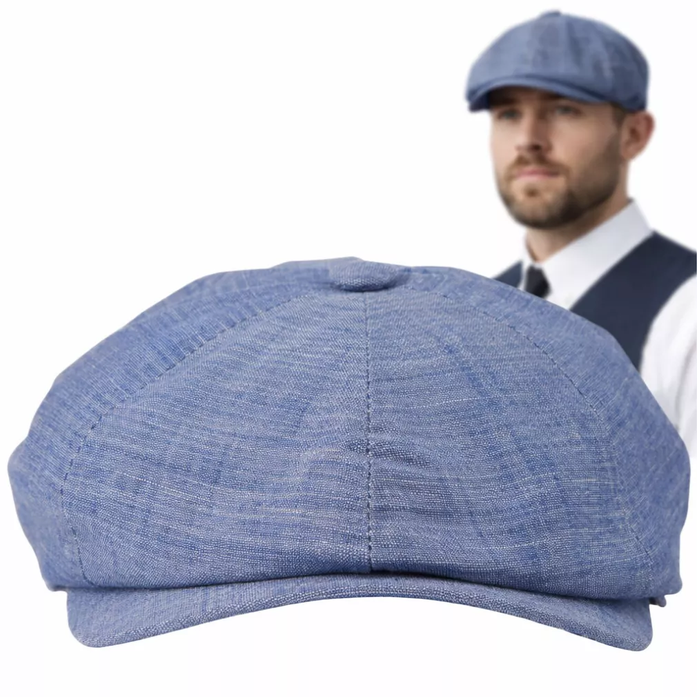 Niebieski Bawełniany Kaszkiet męski Peaky Blinders K304F shelby 57-61 cm