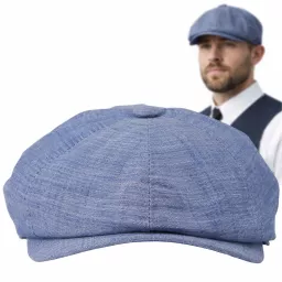 Niebieski Bawełniany Kaszkiet męski Peaky Blinders K304F shelby 57-61 cm