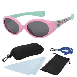 S852 C3 Różowo Miętowe Elastyczne okulary dziecięce z polaryzacją
