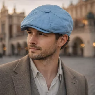 Kaszkiet męski Peaky Blinders błękitny bawełniany gazeciarz  K304E 57–61 cm - 7
