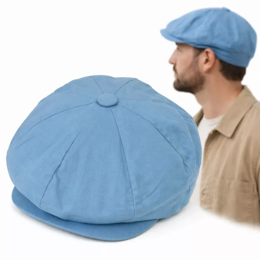 Kaszkiet męski Peaky Blinders błękitny bawełniany gazeciarz  K304E 57–61 cm
