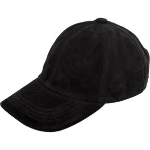 K205M Czarna Skórzana czapka z daszkiem bejsbolówka