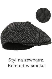 Polar Fashion Kaszkiet Męski Peaky Blinders K277B Pepitka Ocieplany 57-59cm - 5