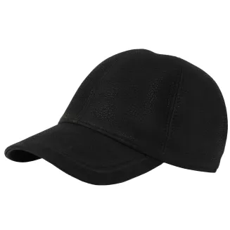 Męska Czapka Skórzana Bejsbolówka Ocieplana z Nausznikami Czarna K320D - 3