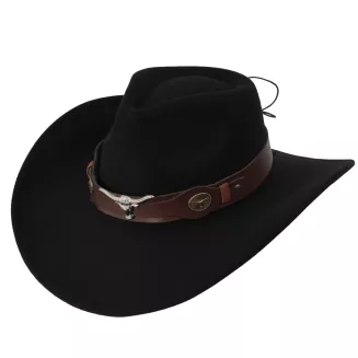 Damski Męski R259D Czarny Kapelusz Kowbojski Western z Okularami Pilotki - 5