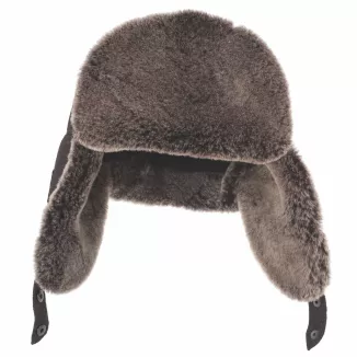 Czapka Zimowa Skórzana Pilotka Uszatka Unisex Ocieplana Futerkiem W533E - 8