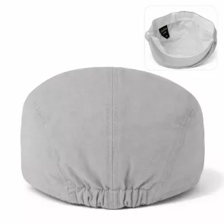 Kaszkiet Męski Popielaty Lniany Flat Cap Letni Lekki Przewiewny 57-60cm K309G - 5