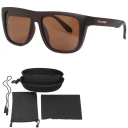P8156C2 Męskie Okulary Przeciwsłoneczne Polaryzacyjne Brązowe  Matowe UV400