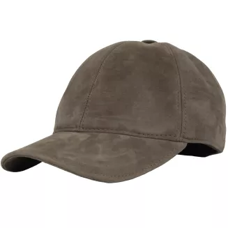 Ciepła Skórzana bejsbolówka męska zimowa NUBUK z uszami K295B Polar Fashion - 6