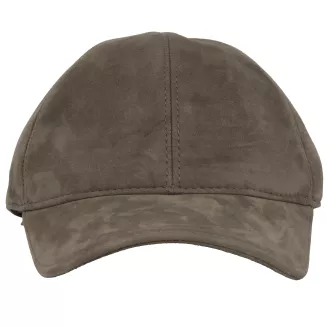 Ciepła Skórzana bejsbolówka męska zimowa NUBUK z uszami K295B Polar Fashion - 3