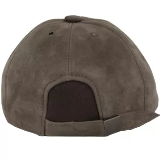 Ciepła Skórzana bejsbolówka męska zimowa NUBUK z uszami K295B Polar Fashion - 5