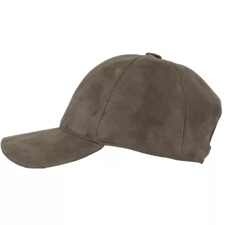 Ciepła Skórzana bejsbolówka męska zimowa NUBUK z uszami K295B Polar Fashion - 7