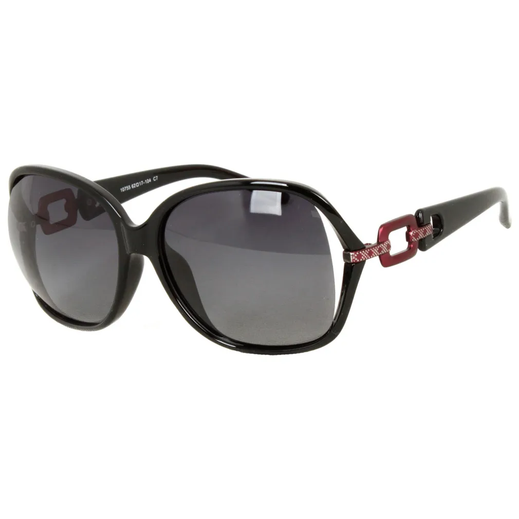 Polar Fashion 10755 C7 Czarne Okulary przeciwsłoneczne z polaryzacją