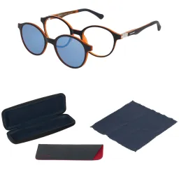 Młodzieżowe Okulary Solano CL50049D Granatowo-Pomarańczowe z Polaryzacją Clip-On