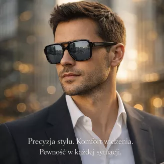 Czarne Okulary przeciwsłoneczne Solano SS21102B polaryzacyjne dla kierowców - 4