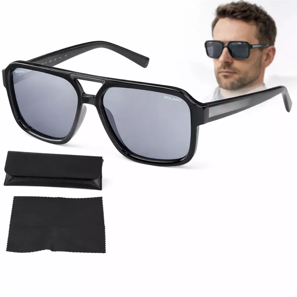 Czarne Okulary przeciwsłoneczne Solano SS21102B polaryzacyjne dla kierowców