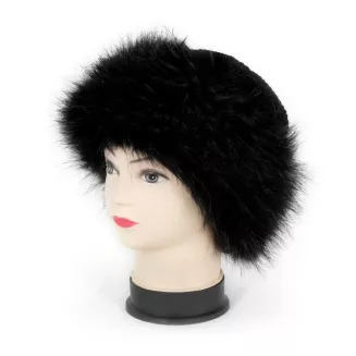 W168E Czarna Czapka zimowa toczek niegryząca ciepła - 2