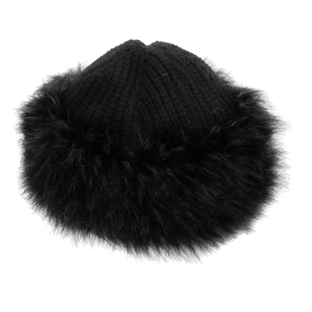 W168E Czarna Czapka zimowa toczek niegryząca ciepła