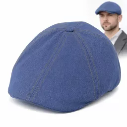 Niebieski Kaszkiet Gazeciarza Peaky Blinders Jeansowy Newsboy Cap K301A