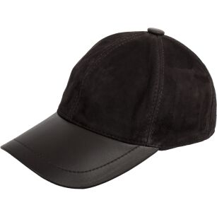 K205H Brązowa Skórzana czapka z daszkiem bejsbolówka