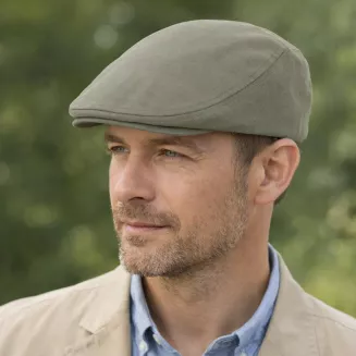 Kaszkiet męski bawełniany zielony flat cap wiosna lato Polar Fashion K306E - 5