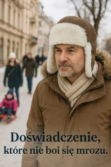 Pilotka Zimowa Brązowa, Skórzana Uszatka z Naturalnym Futrem W484B PolarFashion - 10