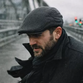 Kaszkiet Męski Grafitowy Bawełniany Lekki Flat Cap K266i Polar Fashion - 5