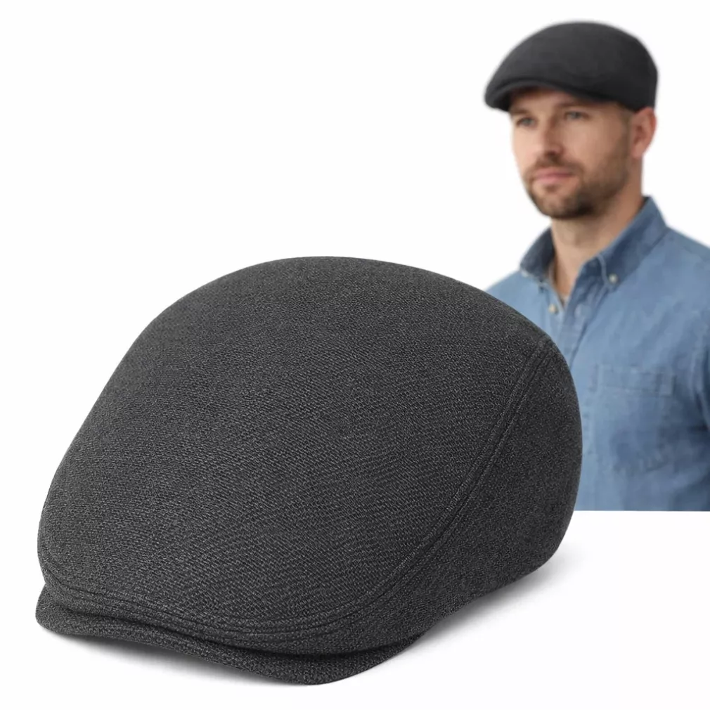 Kaszkiet Męski Grafitowy Bawełniany Lekki Flat Cap K266i Polar Fashion