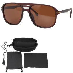 Polar Fashion P8128C2 Męskie Okulary Przeciwsłoneczne Polaryzacyjne Brązowe Mat UV400