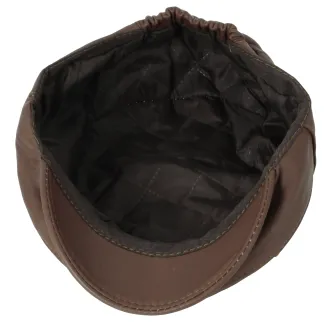 Skórzany kaszkiet Polar Fashion K233J – Mleczna Czekolada, unisex, skóra naturalna - 6