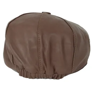 Skórzany kaszkiet Polar Fashion K233J – Mleczna Czekolada, unisex, skóra naturalna - 7