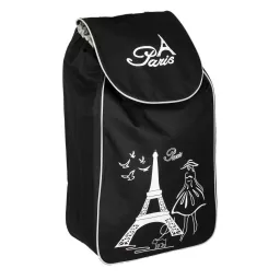 Czarna torba do wózka zakupowego na kółkach nieprzemakalna 35L WZ117T