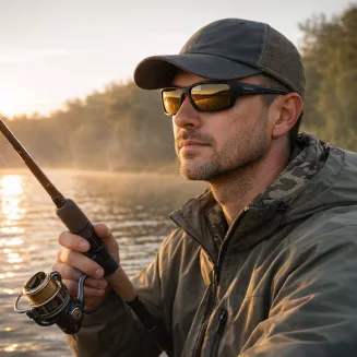 Czarne okulary wędkarskie Solano FL20069A polaryzacyjne żółte dla kierowców - 4