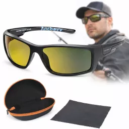 Czarne okulary wędkarskie Solano FL20069A polaryzacyjne żółte dla kierowców