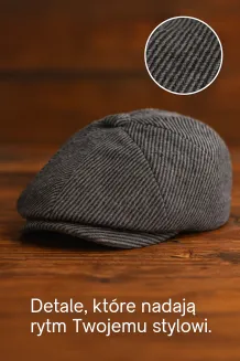 Polar Fashion Kaszkiet Męski Peaky Blinders K277C Jodełka Ocieplany 57-59cm - 5