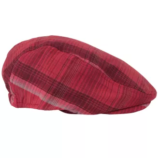 Kaszkiet męski czerwony w kratę flat cap bawełniany 57-59 cm K307D Polar Fashion - 4