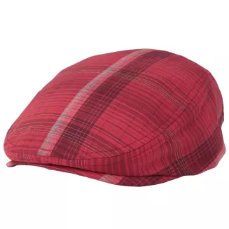 Kaszkiet męski czerwony w kratę flat cap bawełniany 57-59 cm K307D Polar Fashion - 3
