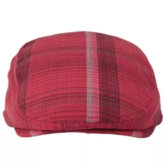 Kaszkiet męski czerwony w kratę flat cap bawełniany 57-59 cm K307D Polar Fashion - 2