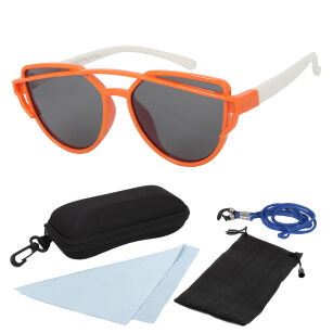 S8167 C8 Pomarańczowo Białe Elastyczne okulary dziecięce z polaryzacją