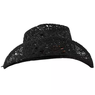 Czarny Kapelusz Kowbojski R252C Zestaw BOHO Pilotki Pleciony Unisex Festiwal - 8