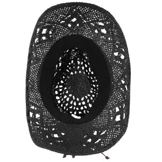 Czarny Kapelusz Kowbojski R252C Zestaw BOHO Pilotki Pleciony Unisex Festiwal - 10