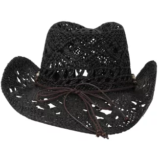 Czarny Kapelusz Kowbojski R252C Zestaw BOHO Pilotki Pleciony Unisex Festiwal - 9