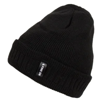 Zimowa Czapka Męska Beanie W458A Czarna z Wywijanym Brzegiem Polar Fashion - 2