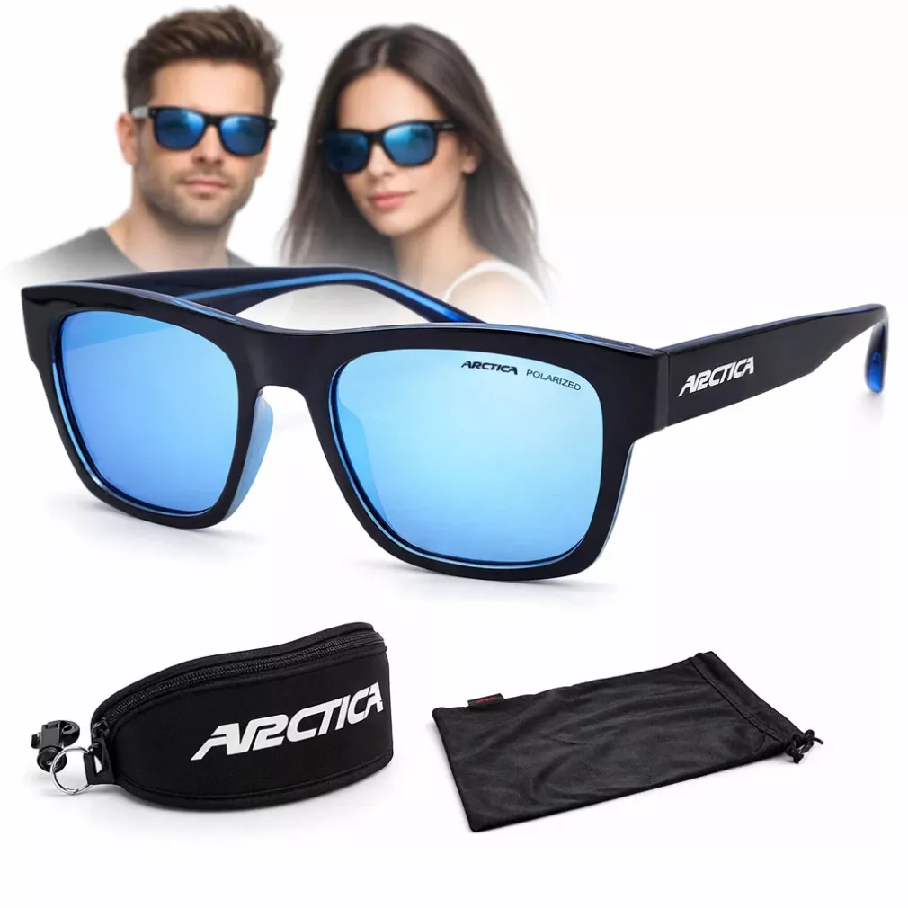 Arctica S363B okulary przeciwsłoneczne polaryzacyjne niebieska lustrzanka