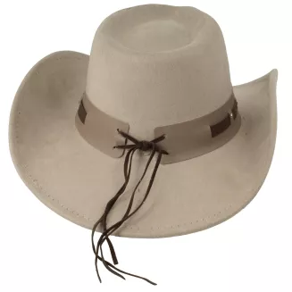 KAPELUSZ KOWBOJSKI WESTERN LONGHORN BEŻ + OKULARY LUSTRZANKI ZESTAW R254F - 9
