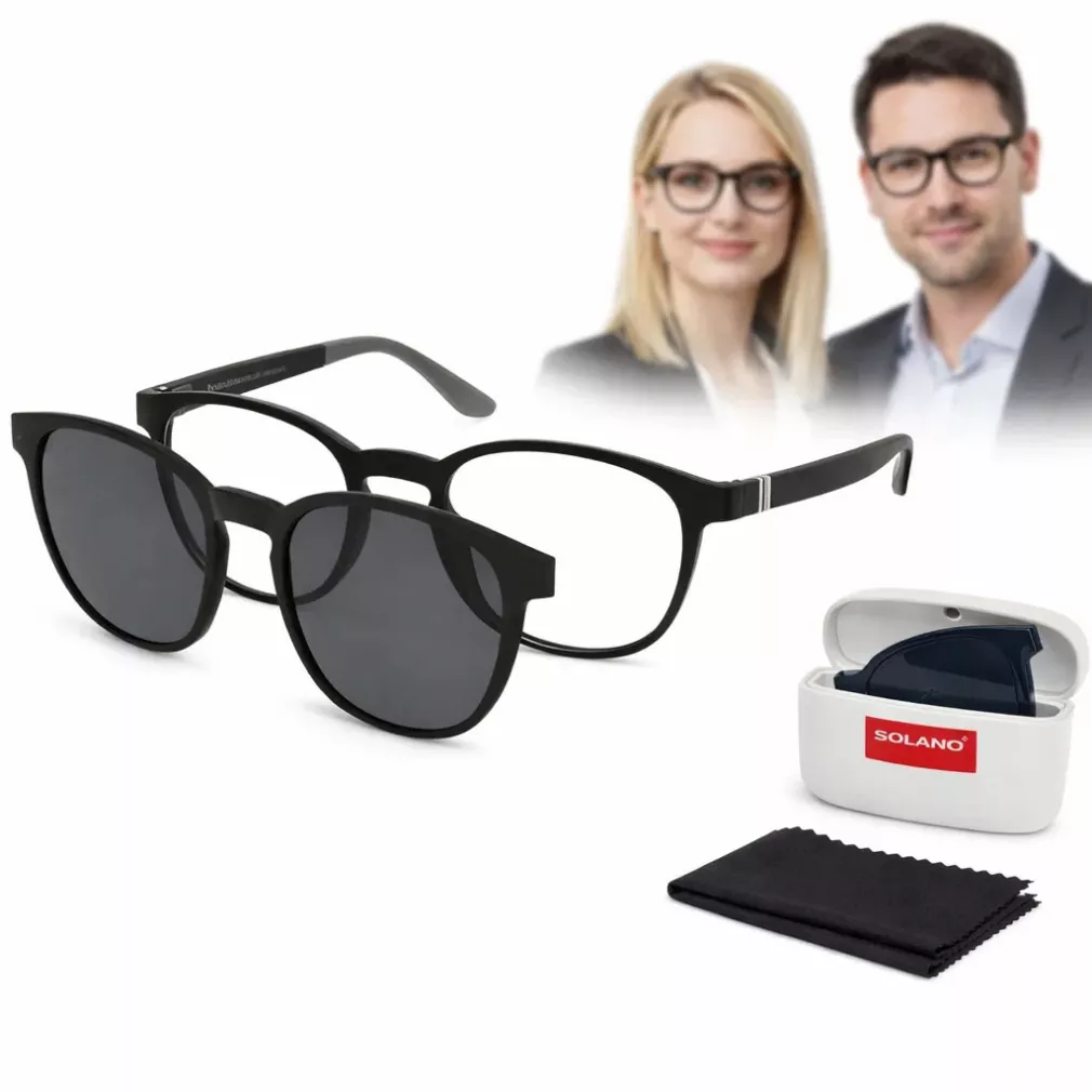Okulary 2w1 Clip-On Magnetyczne Polaryzacja UV400 Unisex Solano CL90267A